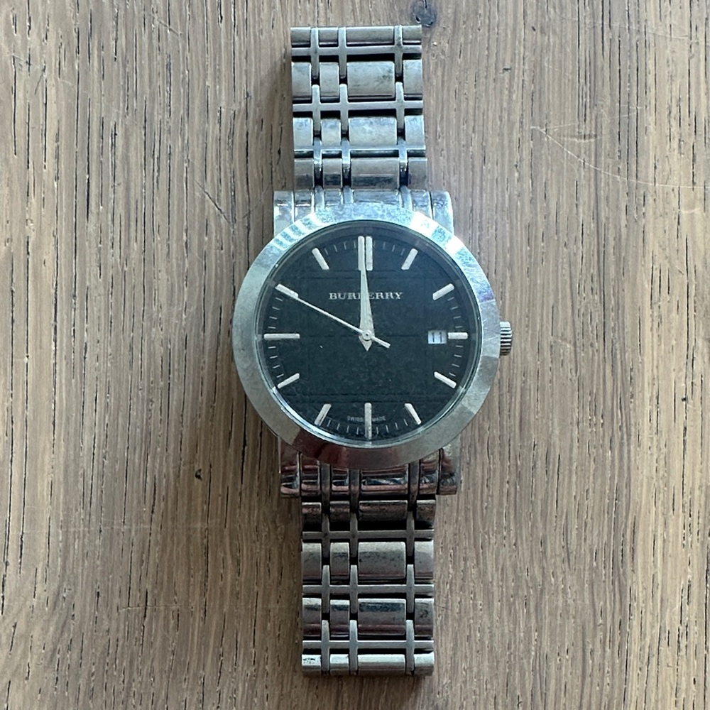 Burberry Stainless Steel Watch with Black Dial